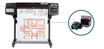 Плоттер HP DesignJet 1055 с СНПЧ и чернилами