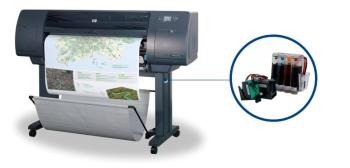 Плоттер HP DesignJet 4020 с СНПЧ и чернилами