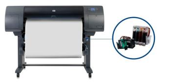 Плоттер HP DesignJet 4520 с СНПЧ и чернилами