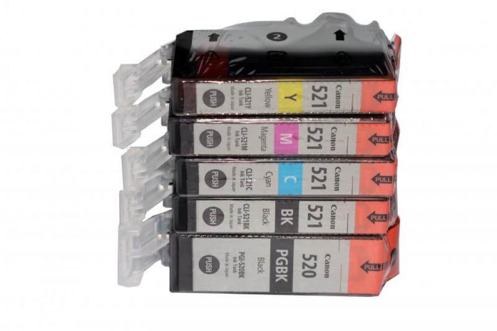 изображение Комплект картриджей Canon PGI520-BK, CLI521 (C, Y, M, Bk) - изображение 1