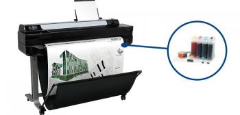 Плоттер HP Designjet T520 36" с СНПЧ и чернилами