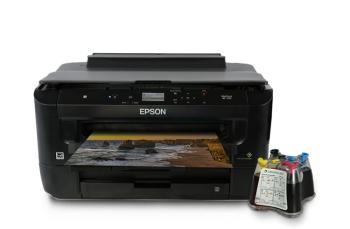 Принтер Epson WorkForce WF-7210DTW с СНПЧ и чернилами