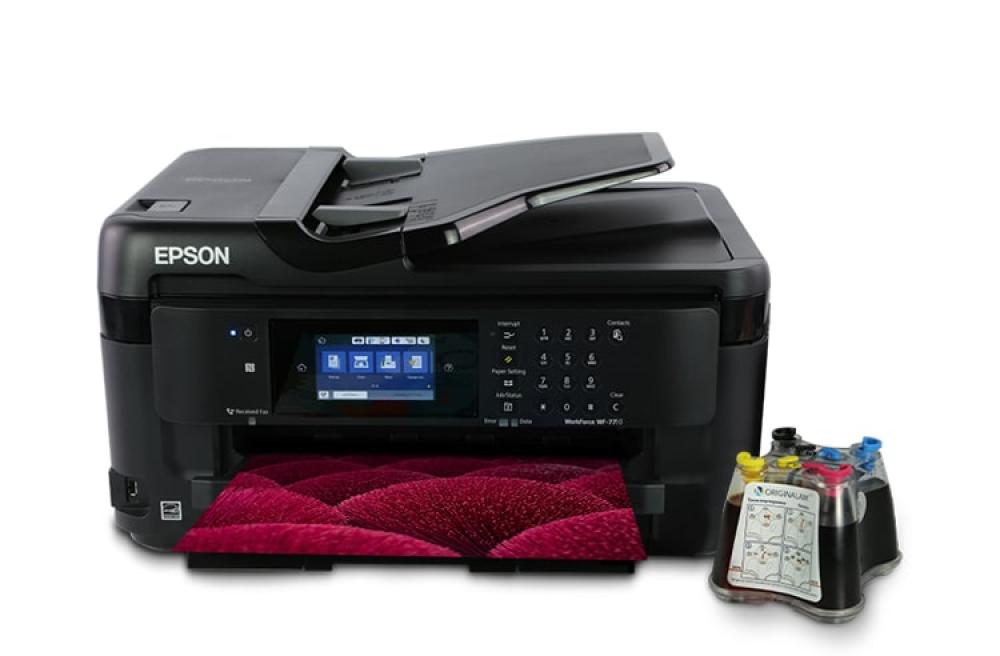 изображение МФУ Epson WorkForce WF-7710DWF с СНПЧ и чернилами - изображение 1