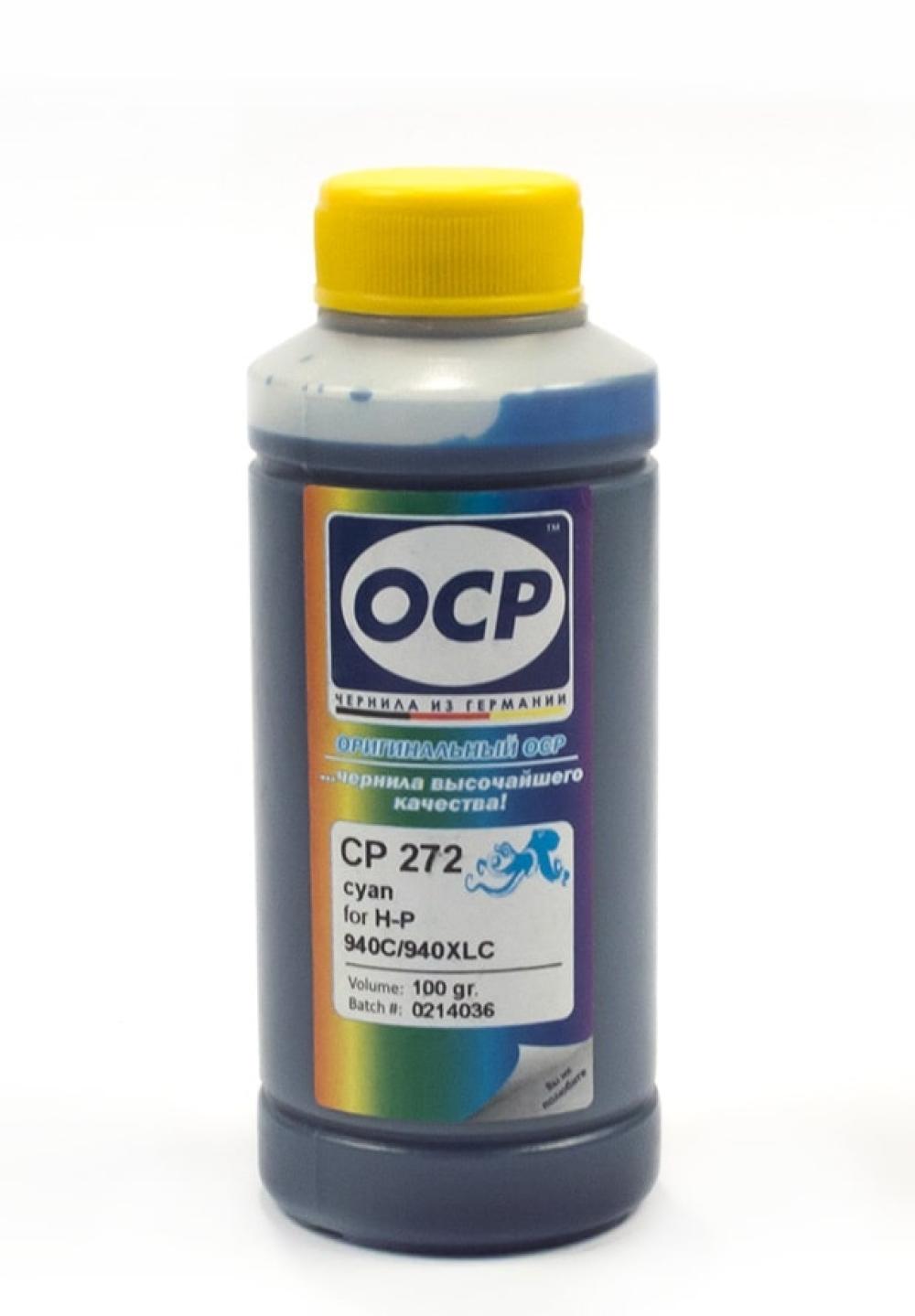 изображение Пигментные чернила OCP для HP Officejet Pro (CP272) картридж 940, Cyan 100мл - изображение 1