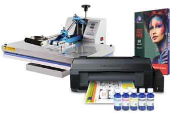 Планшетный термопресс INKSYSTEM P-4060 40*60 см и принтер Epson L1300 с набором для сублимационной печати