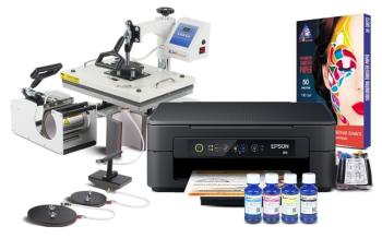 Многофункциональный термопресс INKSYSTEM C-06-2938 6 в 1 и МФУ Epson XP-2100 с набором для сублимационной печати