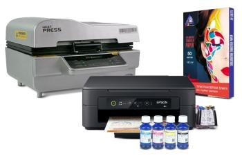 Вакуумный термопресс HeatPress V-01 3D и МФУ Epson XP-2100 с набором для сублимационной печати