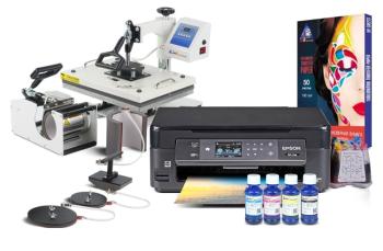 Многофункциональный термопресс INKSYSTEM C-06-2938 6 в 1 и МФУ Epson XP-452 с набором для сублимационной печати