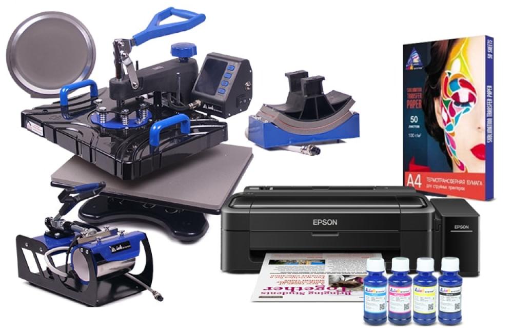 изображение Многофункциональный термопресс INKSYSTEM SP Combo 5 29*38 см 5 в 1 и принтер Epson L132 с набором для сублимационной печати - изображение 1