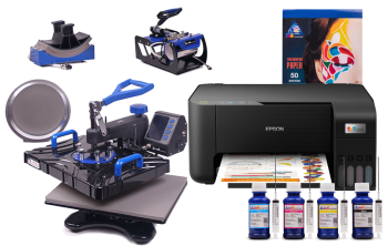 Многофункциональный термопресс INKSYSTEM SP Combo 5 29*38 см 5 в 1 и МФУ Epson L3210 с набором для сублимационной печати
