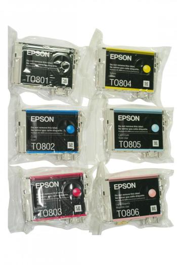 Оригинальные картриджи Epson T0801, Epson T0802, Epson T0803, Epson T0804, Epson T0805, Epson T0806