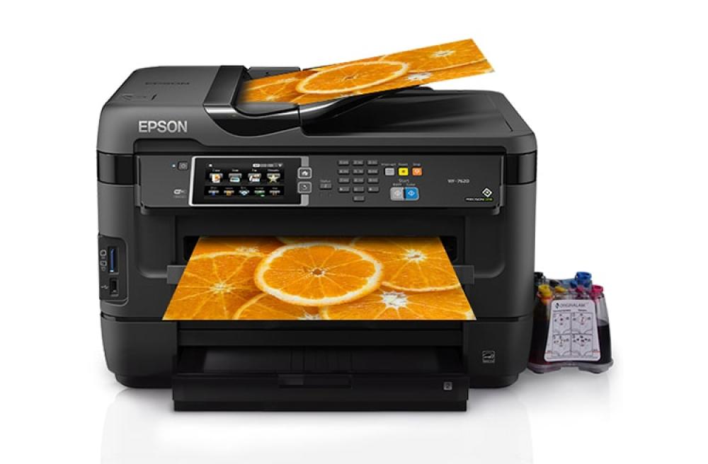 изображение МФУ Epson Workforce WF-7620 с СНПЧ и чернилами - изображение 1